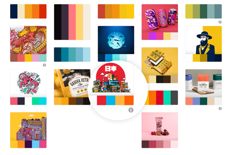 Adobe Colorのインターフェースに表示された色覚多様性に対応したテーマ
