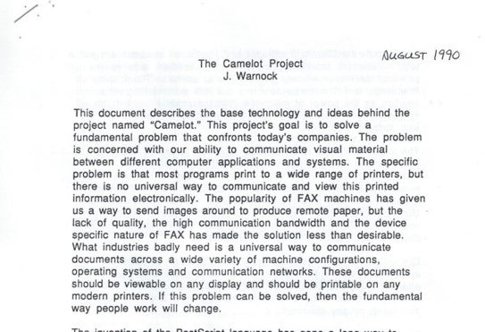 The Camelot Projectと名付けられたPDFの設計思想を書いたメモ