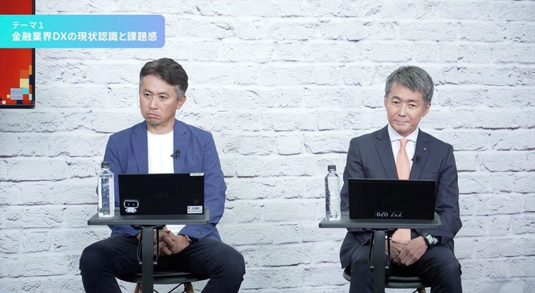 （左）三井住友カード株式会社 常務執行役員 マーケティング本部長兼マーケティング統括部長 佐々木丈也氏 （右）東京海上ホールディングス株式会社 常務執行役員/CDO 生田目雅史氏