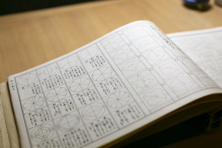 紋帳にある、円を分割する方法について書かれたページ