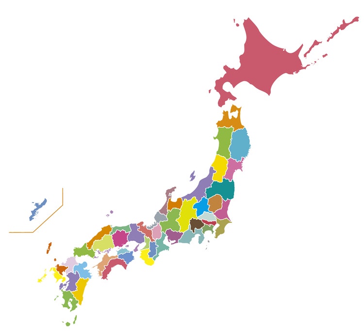 白地図に色を付ける