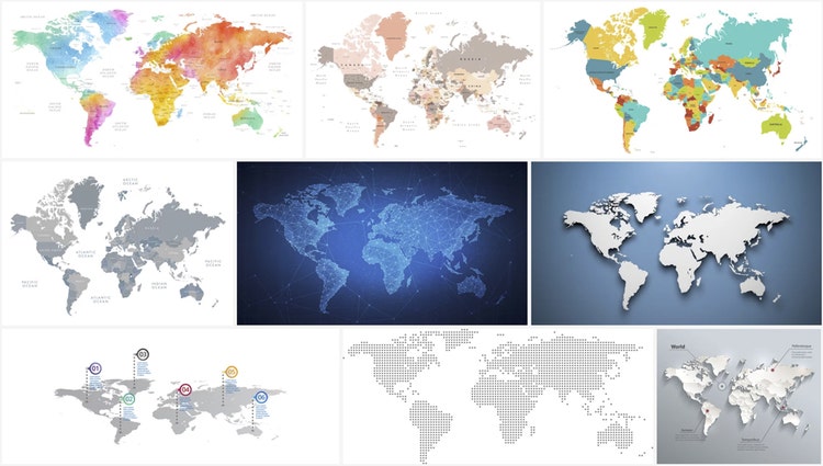Adobe Stock／白地図　世界地図