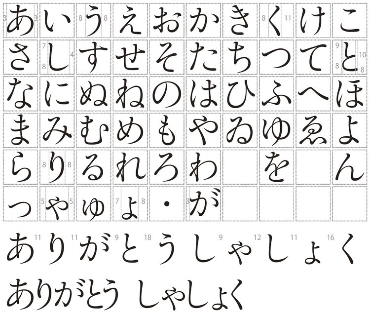 写植・ツメ解説