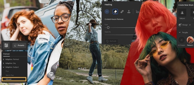 Images showing the use of smart tools in Creative Cloud.