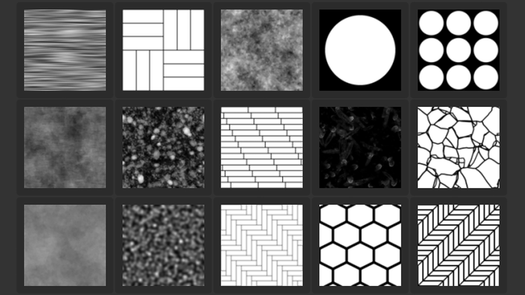 新しいパラメトリックテクスチャジェネレータを使って作成された画像。