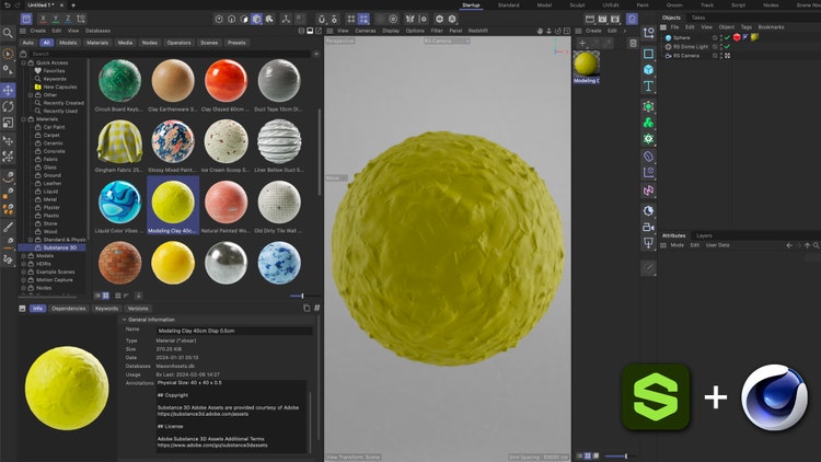 Cinema 4D（2024.3）を使用して作成された画像。