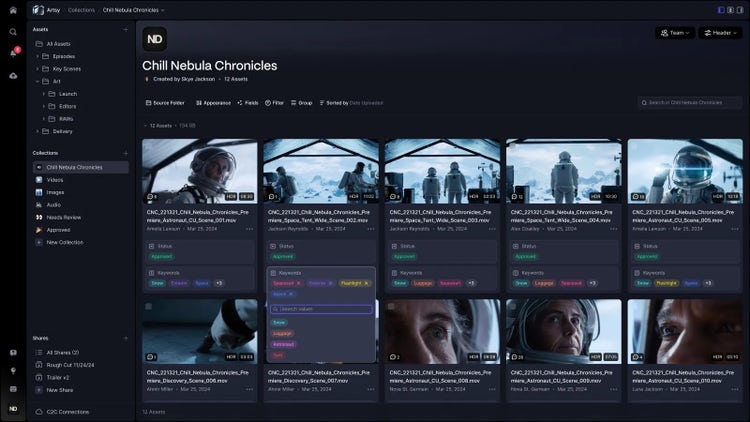 Frame.io V4（ベータ版）のコレクション。