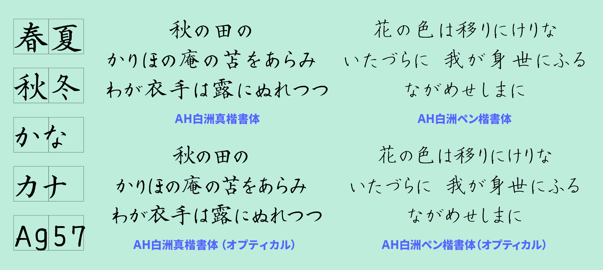 書道家・中本白洲さんの文字を忠実にフォント化。伝統と格式を備える