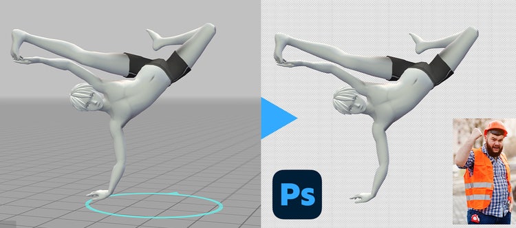 Photoshopの生成AIでポーズを再現　1