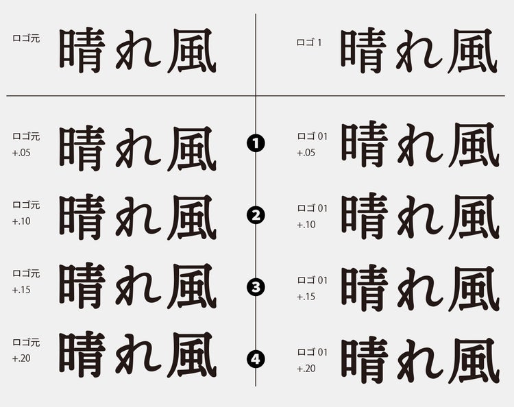 「晴れ風」ロゴデザインプロセス