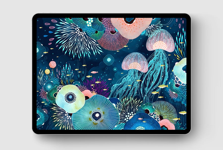 Yellena Jamesâ€™s final ethereal underwater scene consists of blues, pinks, purples with jellyfish and sea plants 