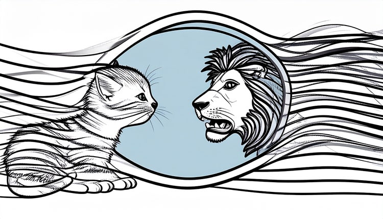 A cat and lion with wings AI-generated content may be incorrect.